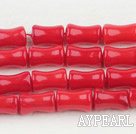 coral beads,5*9mm bamboo,red,sold per 15.75-inch strand