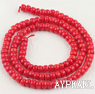 coral beads,3*5mm abacus,red,sold per 15.75-inch strand