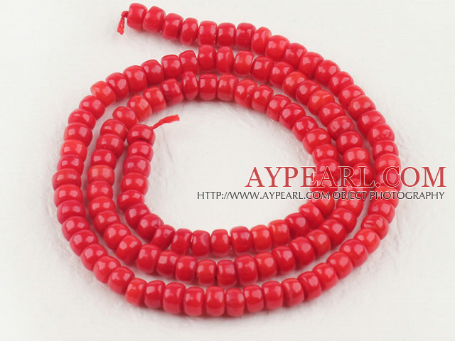 coral beads,3*5mm abacus,red,sold per 15.75-inch strand