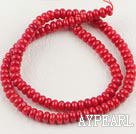 coral beads,4*6mm abacus,red,sold per 15.75-inch strand