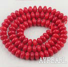 coral beads,5*8mm abacus,red,Sold per 15.75-inch strands