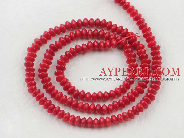 coral beads,2*4mm disc,red,sold per 15.75-inch strand