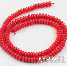 coral beads,3*6mm disc,red,sold per 15.75-inch strand