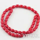 coral beads,6*8mm drum,red,sold per 15.75-inch strand