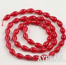 coral beads,5*9mm teardrop,straight hole,red,sold per 15.75-inch strand