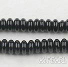 black agate beads,3*6mm abacus,Grade A,sold per 15.75-inch strand