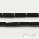 black agate beads,4*13mm cylinder,Grade A,sold per 15.75-inch strand