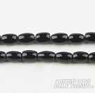 black agate beads,4*6mm drum,Grade A,sold per 15.75-inch strand