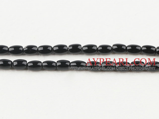 black agate beads,4*6mm drum,Grade A,sold per 15.75-inch strand