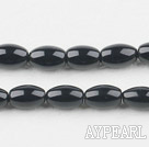 black agate beads,6*9mm drum,Grade A,sold per 15.75-inch strand