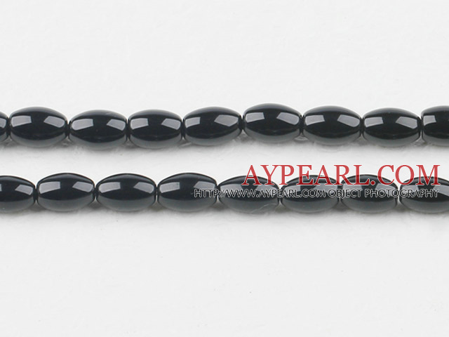 black agate beads,6*9mm drum,Grade A,sold per 15.75-inch strand