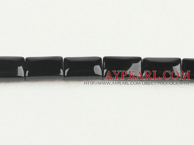 black agate beads,8*12mm rectangle,Grade A,sold per 15.75-inch strand