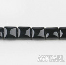 black agate beads,8mm square,Grade A,sold per 15.75-inch strand