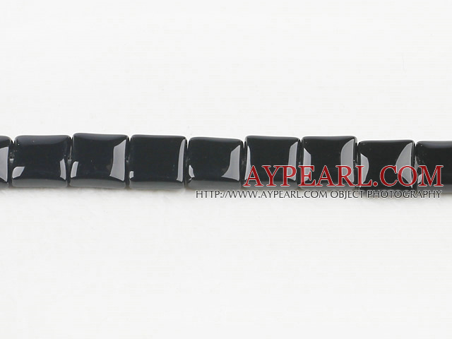 black agate beads,10mm square,Grade A,sold per 15.75-inch strand