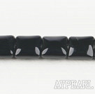 black agate beads,12mm square,Grade A,Sold per 15.75-inch strands