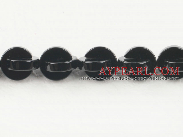 black agate beads,12mm crossed buckle,Grade A ,Sold per 15.75-inch strands