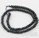 black agate beads,4*6mm abacus,faceted,Grade A ,Sold per 15.75-inch strands