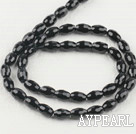 black agate beads,6*9mm drum,faceted,Grade A ,sold per 15.75-inch strand