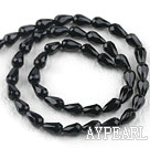 black agate beads,6*9mm teardrop,faceted,Grade A ,sold per 15.75-inch strand