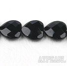 black agate beads,20mm heart,faceted,Grade A ,Sold per 15.75-inch strands