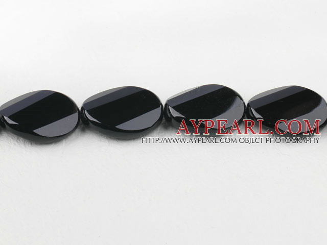 black agate beads,22*30mm twisted egg,faceted,Grade A ,Sold per 15.75-inch strands