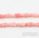 coral beads,2*3*6mm,carved with tulip,pink,Sold per 15.75-inch strands