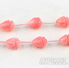 coral beads,8*10mm,carved with rose,pink,Sold per 15.75-inch strands