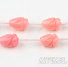 coral beads,9*13mm,carved with rose,pink,Sold per 15.75-inch strands