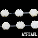 coral beads,2*10mm,carved with small flower,double-faced,white,Sold per 15.75-inch strands