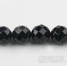 Agate Gemstone Beads, Black, 14mm round, black streak,Sold per 15.75-inch strands
