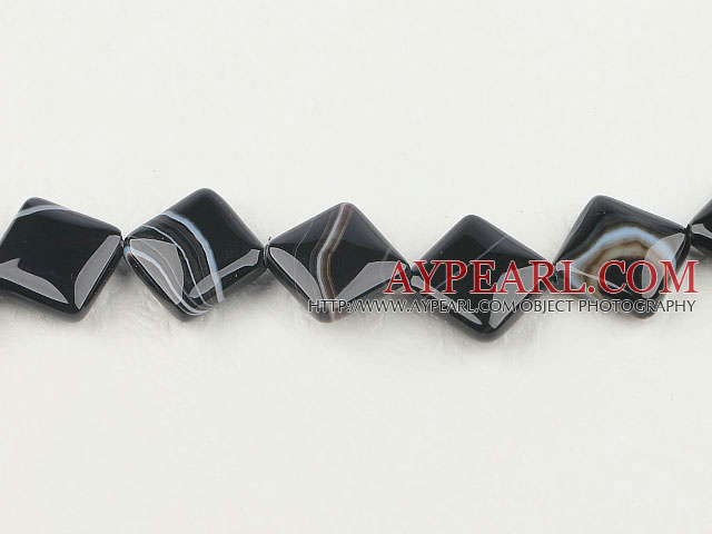 Agate Gemstone Beads, Black, 5*16mm opposite angles, black streak,Sold per 15.75-inch strands