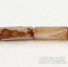 Agate Gemstone Beads, Grey, 6*16mm cylinder,Sold per 15.75-inch strands