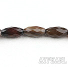 grey agate beads,8*16mm rice,faceted,Sold per 15.75-inch strands