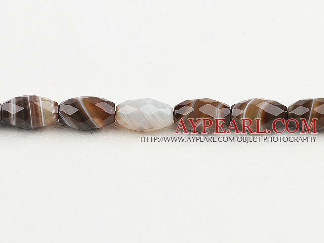 grey agate beads,12*20mm rice,faceted,Sold per 15.75-inch strands