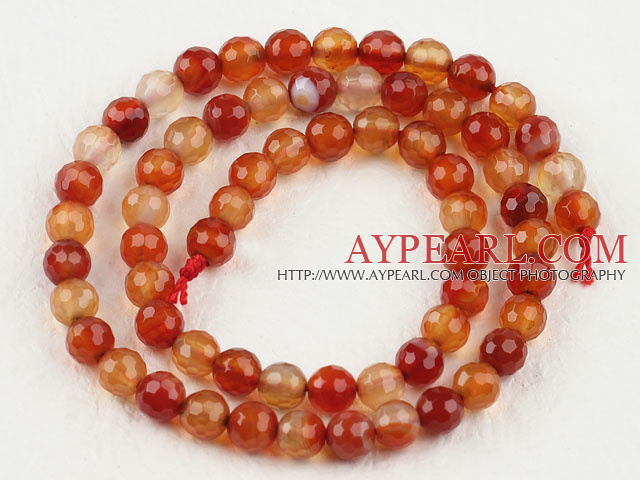 natural agate beads,6mm round ,faceted,sold per 15.75-inch strand