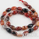 stripe agate beads,8*12mm date core,red ,faceted, sold per 15.75-inch strand