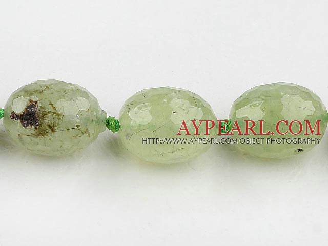 Prehnite beads,15*20mm drum,faceted,Sold per 15.75-inch strands