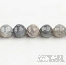 Flashing Stone beads,12mm round, faceted,Sold per 15.75-inch strands