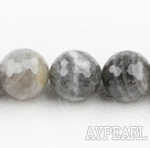 Flashing Stone beads,18mm round, faceted,Sold per 15.75-inch strands