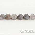 Flashing Stone beads,10mm flat oval, faceted,Sold per 15.75-inch strands