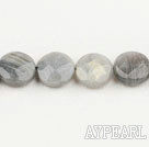 Flashing Stone beads,16mm flat oval, faceted,Sold per 15.75-inch strands