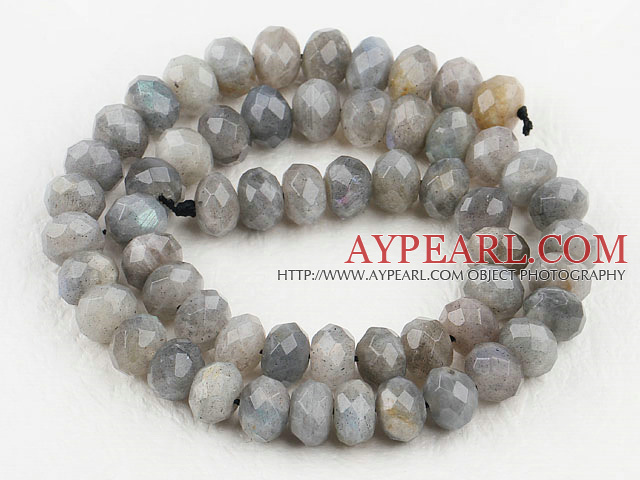 Flashing Stone beads,6*10mm round, faceted,Sold per 15.75-inch strands