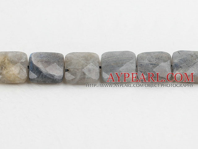 Flashing Gemstone Beads, 14mm faceted square shape,Sold per 15.7-inch strands
