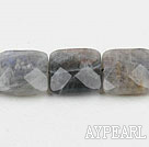 Flashing Gemstone Beads, 18mm faceted square shape,Sold per 15.7-inch strands
