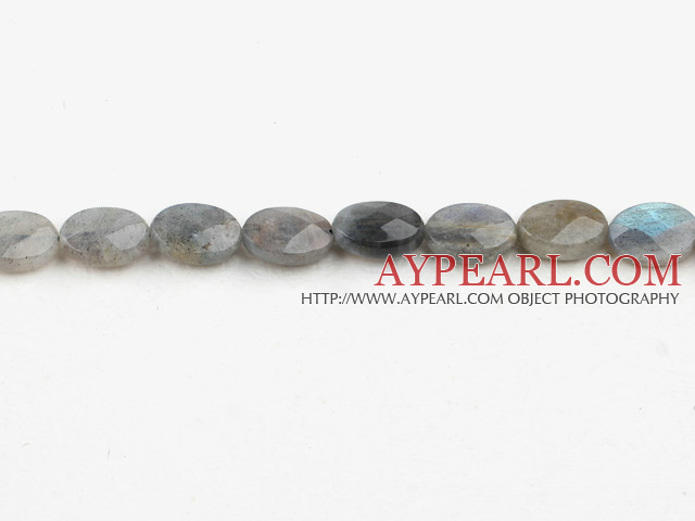 Flashing Gemstone Beads, 8*12mm faceted flat oval,Sold per 7.9-inch strands