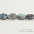 Flashing Gemstone Beads, 13*18mm faceted flat oval,Sold per 15.7-inch strands