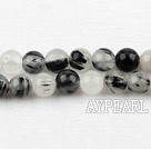 Black Rutilated Quartz beads,6mm round,sold per 15.75-inch strand