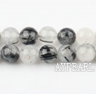 Black Rutilated Quartz beads,8mm round,sold per 15.75-inch strand