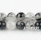 Black Rutilated Quartz beads,10mm round,Sold per 15.75-inch strands