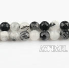 Black Rutilated Quartz beads,6mm round, faceted,sold per 15.75-inch strand